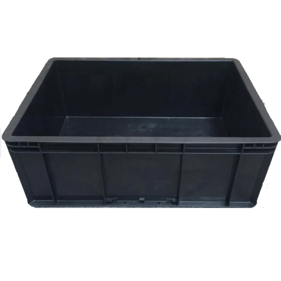 Stackable Black ESD Tote Box; Conductive, 22.50 x 17.50 x 3.00 6300-30