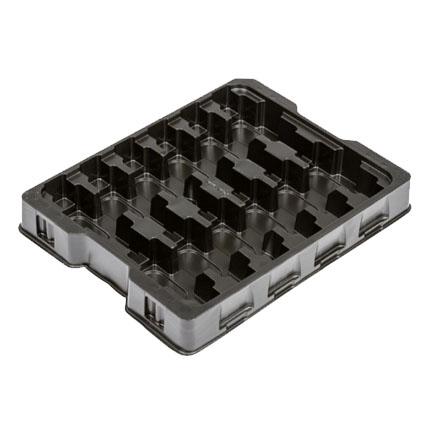 Stackable Black Plastic Conductive Tray Polypropylene For Small Parts  Storage