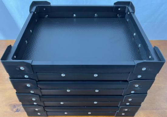 Black Reinforced Anti-static Corrugated Boxes, Trays & Dividers